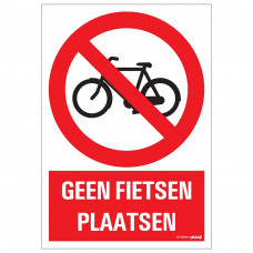 BORD GEEN FIETSEN PLAATSEN 23X33 CM
