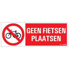BORD GEEN FIETSEN PLAATSEN 330X120MM