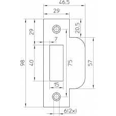 SLUITPLAAT P635/17 RECHTHOEKIG