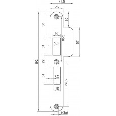 RVS SLUITPLAAT P4119/17 LS RECHTH.