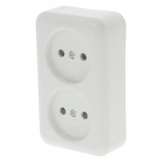 OPBOUW WANDCONTACTDOOS DUBBEL Z.RA WIT