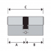 MAUER DUBBELE CILINDER 22/22=44 MET 3 SL. MAUER DUBBELE CILINDER 22/22=44 MET 3 SL.