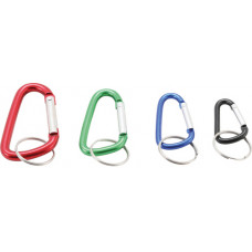 KARABIJNHAAKSET 4DLG, ALU, 4 KLEUREN