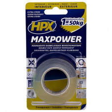 MAX POWER TRANSPARENT BEVESTIGINGSTAPE - 19MM X 2M MAX POWER TRANSPARENT BEVESTIGINGSTAPE - 19MM X 2M